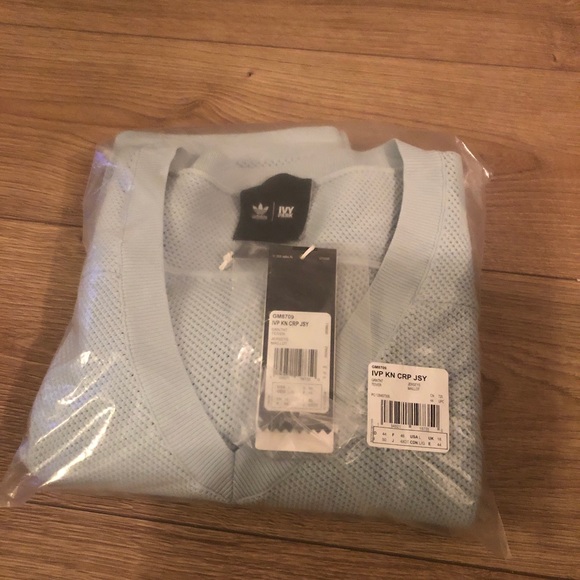 Adidas x IVY PARK - mint green cropped jersey - size large - NEW - Picture 2 of 2